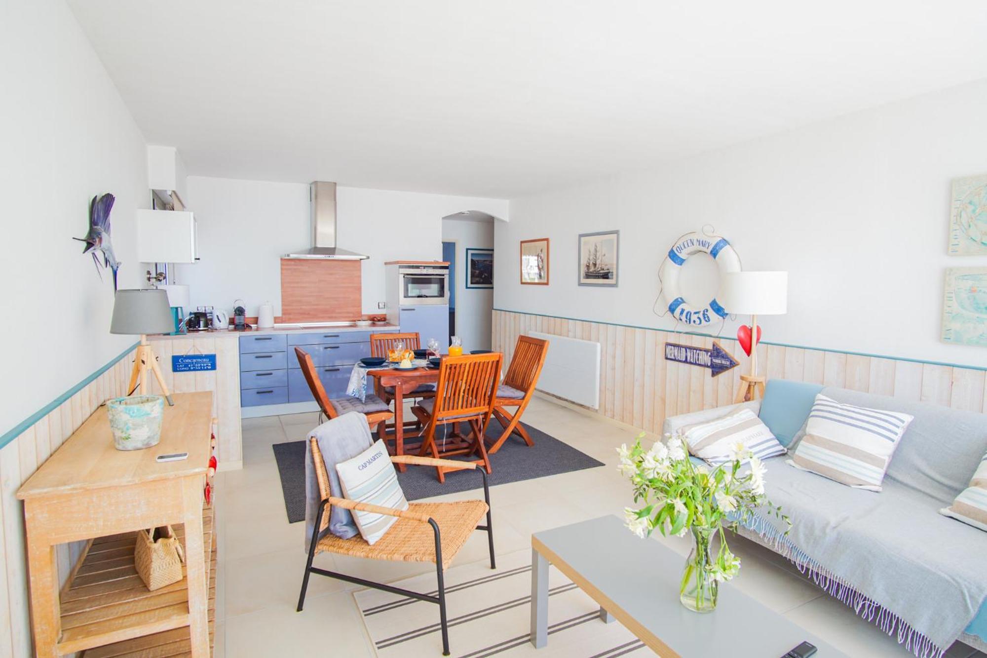 -Te Moana- Beau T2 Bis Surplombant La Mer Avec Parking 콩카르노 외부 사진